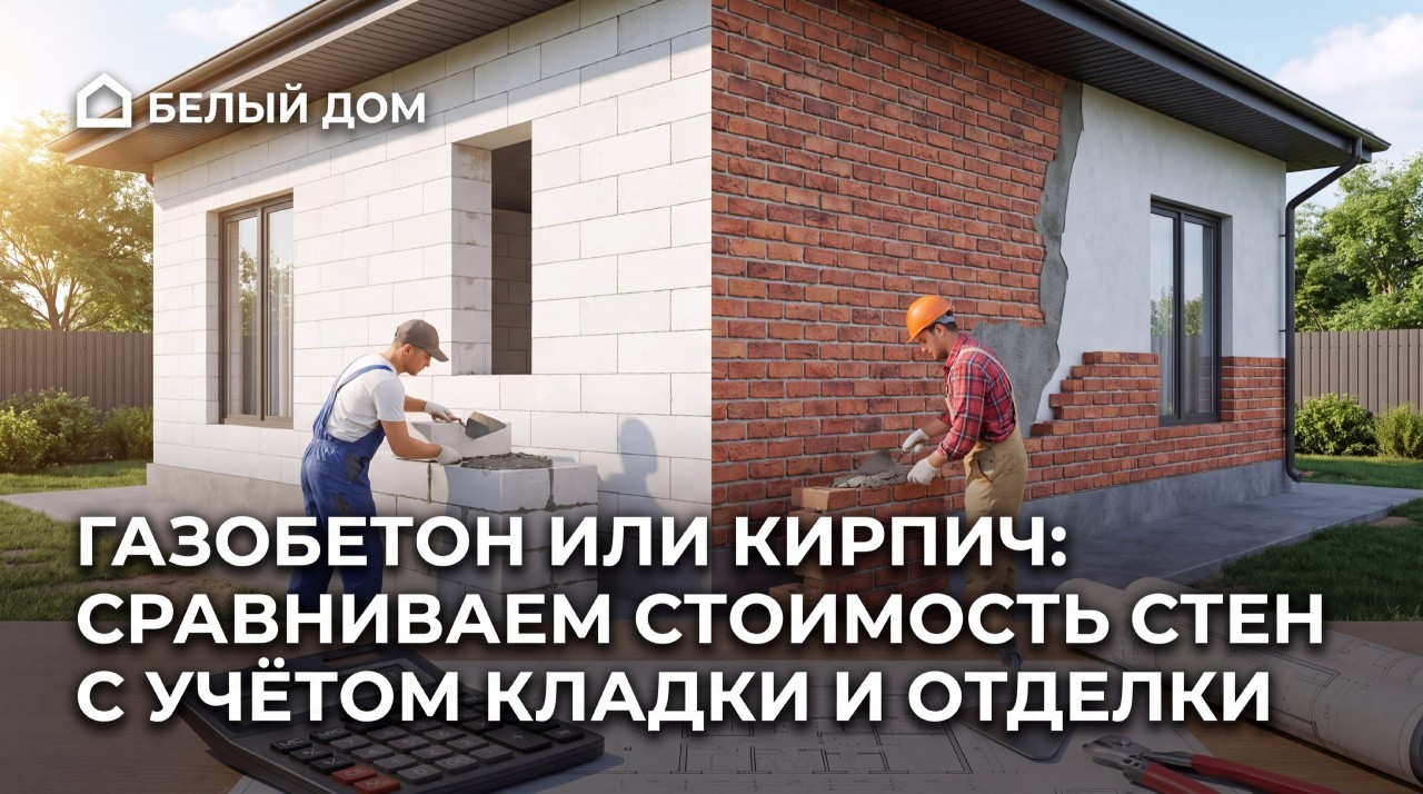 Газобетон или кирпич: сравниваем стоимость стен с учётом кладки и отделки.